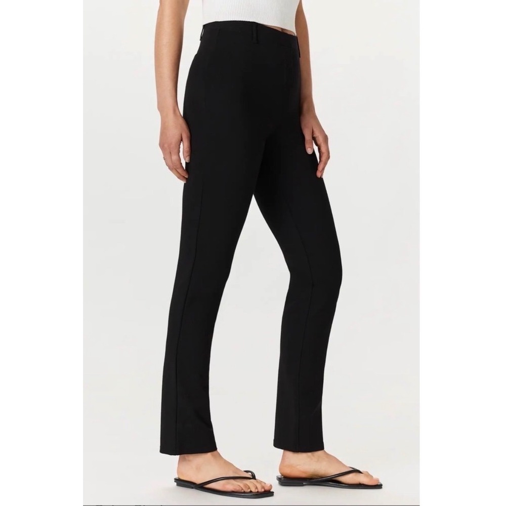 NWT** Quince Ultra-Stretch Ponte Straight Leg Pants Black Large Pull On Stretch